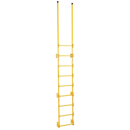 Vestil 149-1/2" Overall H, Dock Ladder, Walk-Through Style, 9 Step, Steel, 9 Steps, 300 lb. Load Capacity DKL-9